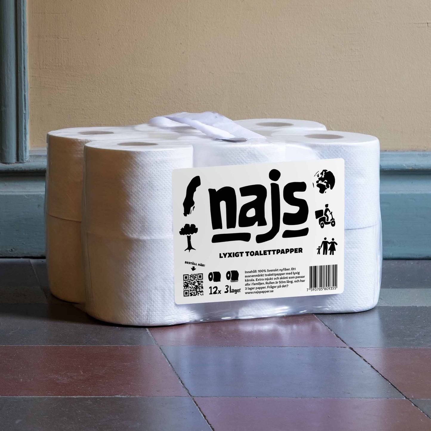 Lyxigt Toalettpapper. Extra tjockt, 50 meter, 12 pack